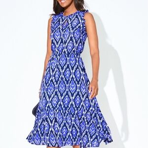 NWOT Talbots Trim Fit & Flare Maxi Dress 10 Medium Sleeveless Stretchy Waistband